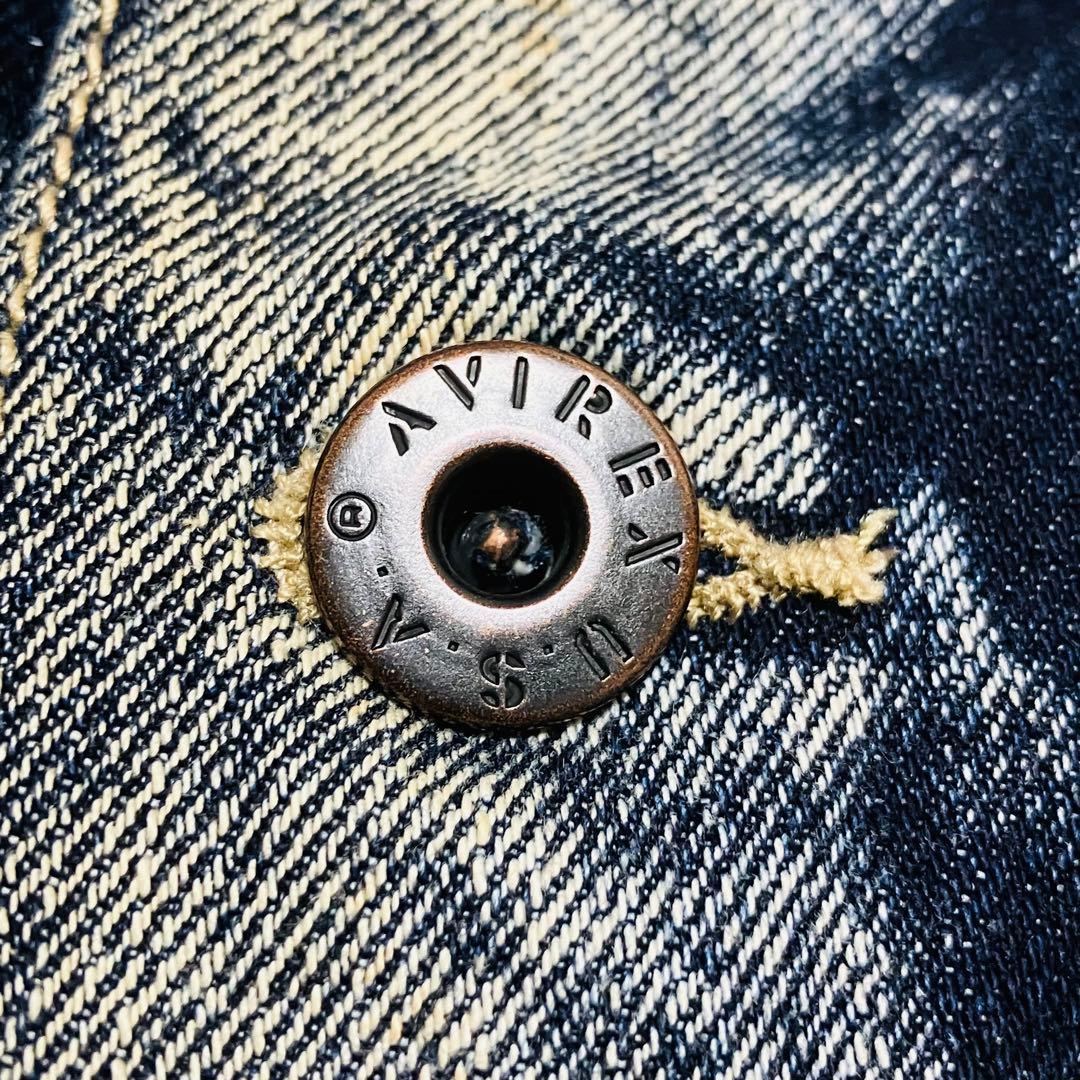 AVIREX フライトジャケット　L-2B デニム　ドッキング　カスタム