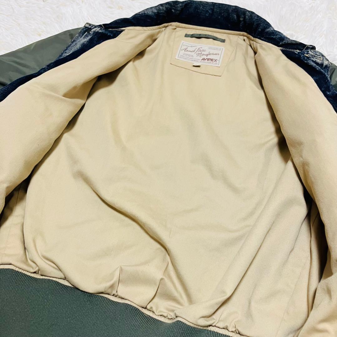 AVIREX フライトジャケット　L-2B デニム　ドッキング　カスタム