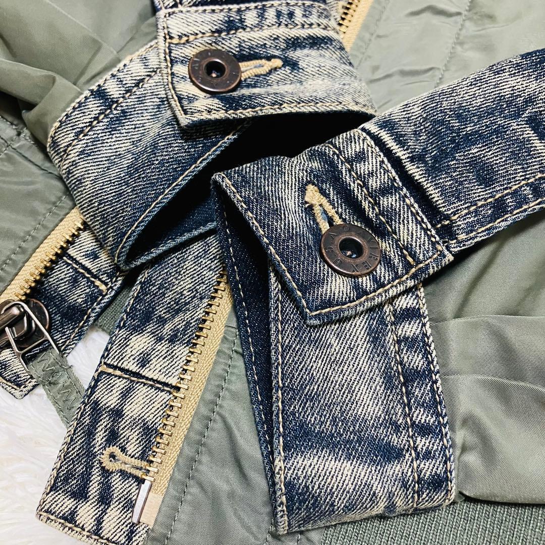 AVIREX フライトジャケット　L-2B デニム　ドッキング　カスタム