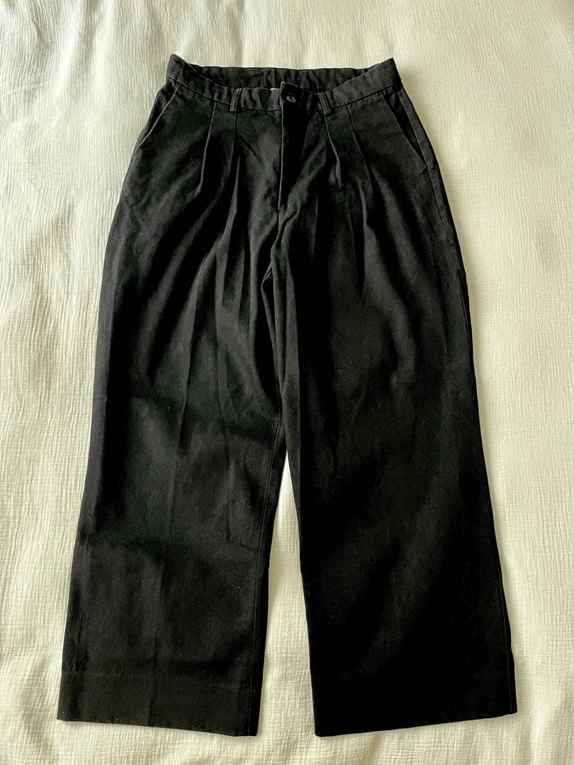 フリークス　I Need You Baby タックワイドパンツ　ブラック