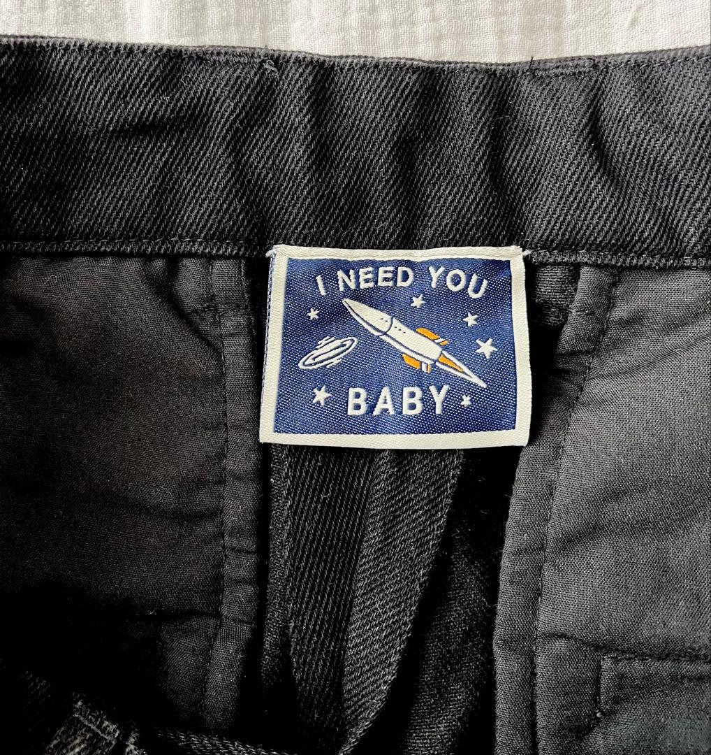 フリークス　I Need You Baby タックワイドパンツ　ブラック