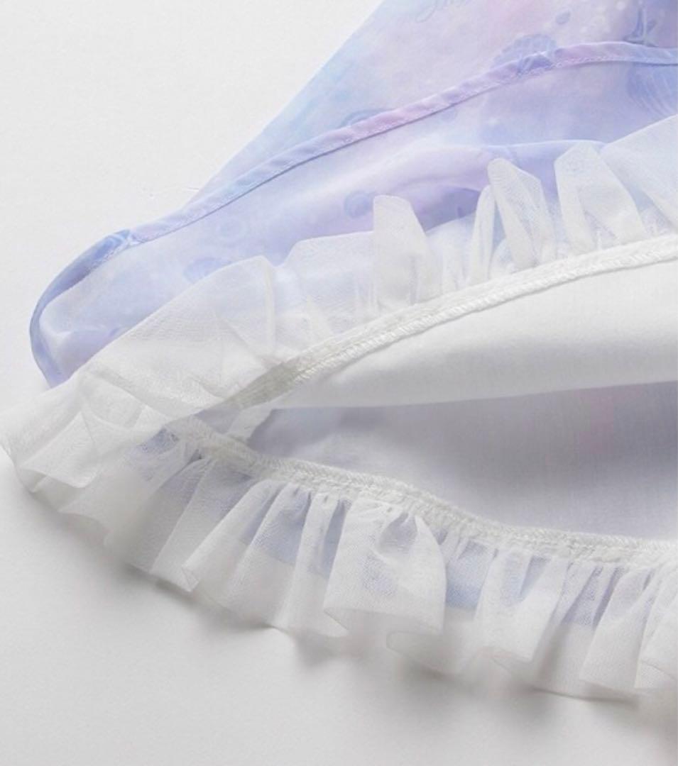 美品 メゾピアノ mezzo piano シェルワンピース ラベンダー 140