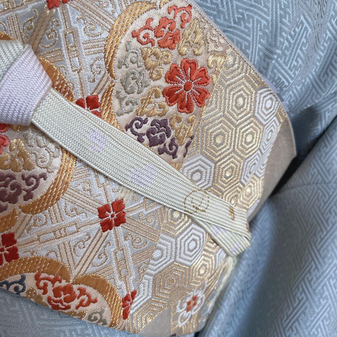 訪問着　フルセット　観世水　鹿の子絞り　金彩　紗綾形地紋　入学式　卒業式　L1