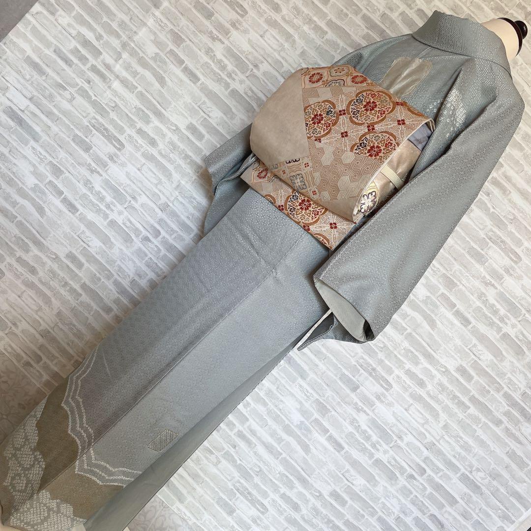 訪問着　フルセット　観世水　鹿の子絞り　金彩　紗綾形地紋　入学式　卒業式　L1