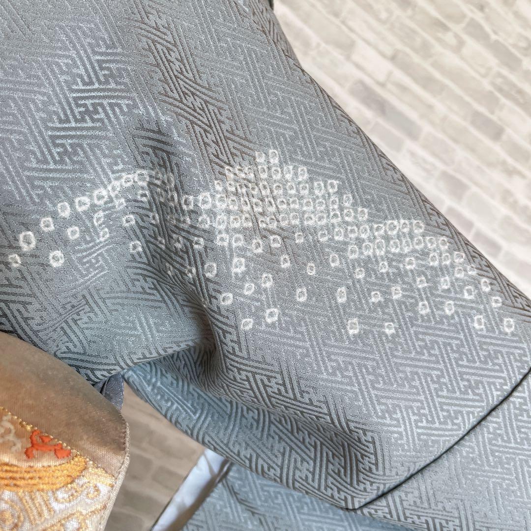 訪問着　フルセット　観世水　鹿の子絞り　金彩　紗綾形地紋　入学式　卒業式　L1