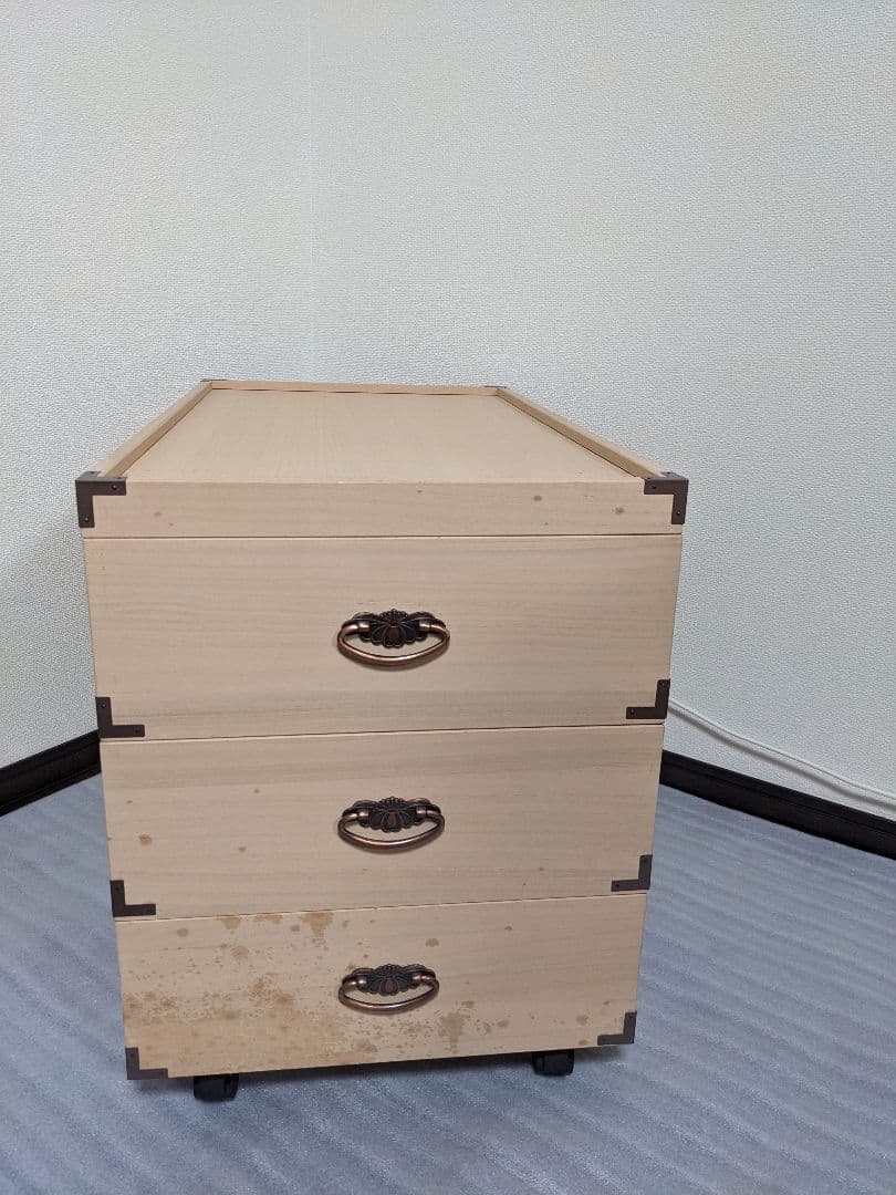 総桐 収納ケース 3段 キャスター付き 押入れ収納