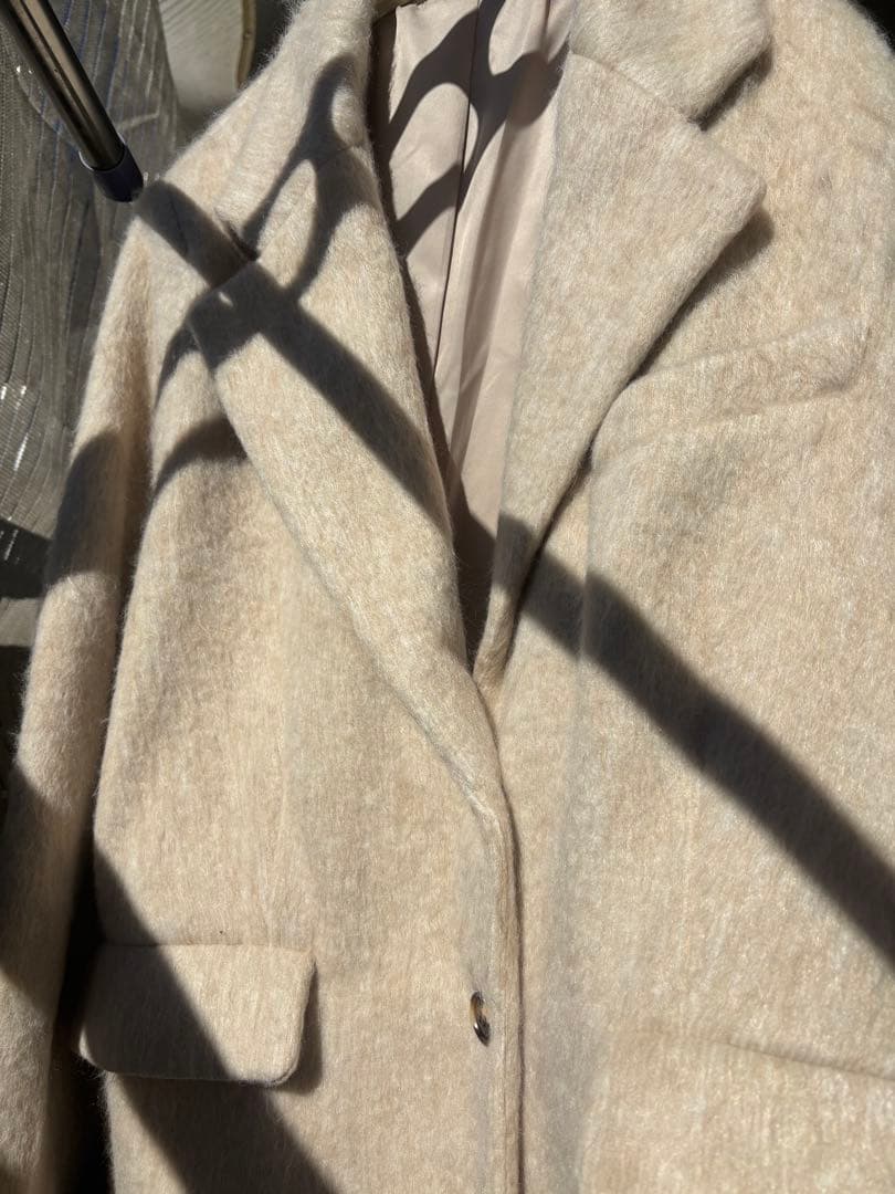 Basement online モヘアシャギージャケットコート　ベージュ