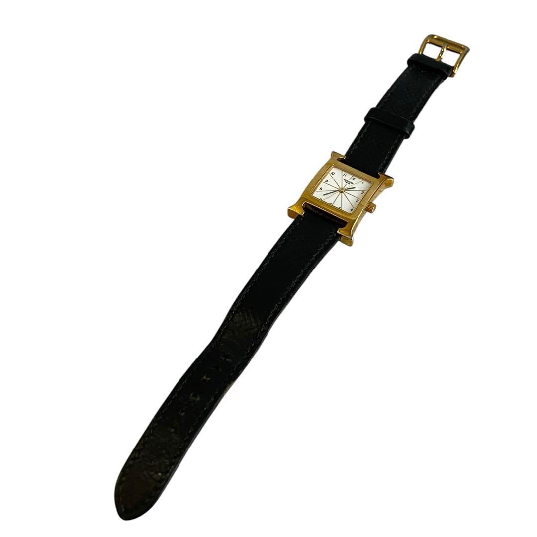 HERMES エルメス Hウォッチ ゴールド 稼働品 腕時計