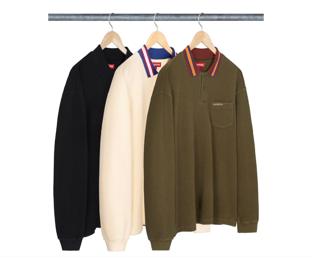 ★Supreme★シュプリーム Thermal L/S Polo 長袖ポロシャツ