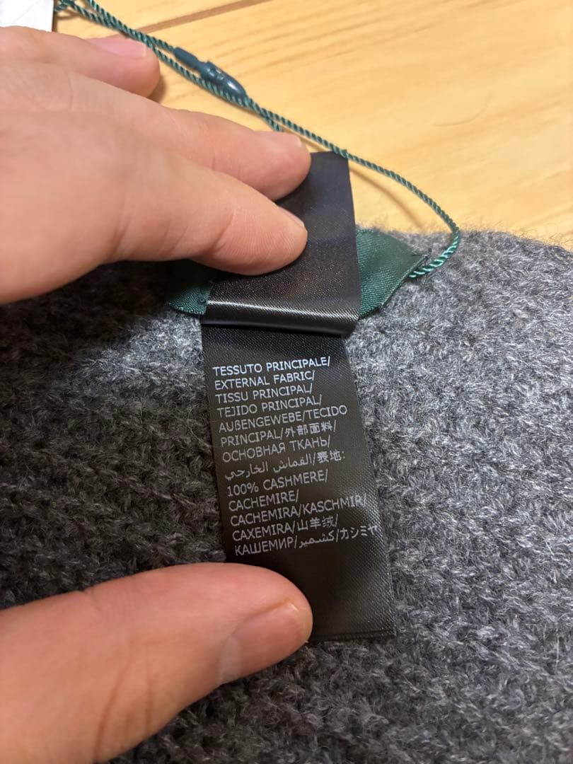 未使用タグ付き ZANONE カシミヤ100% グレー マフラー