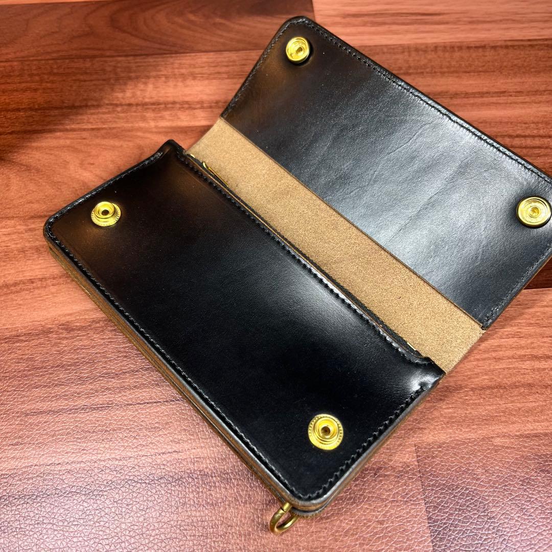 【トラッカーウォレット ロング 2層】クロムエクセル ユニバーサル ゴールド