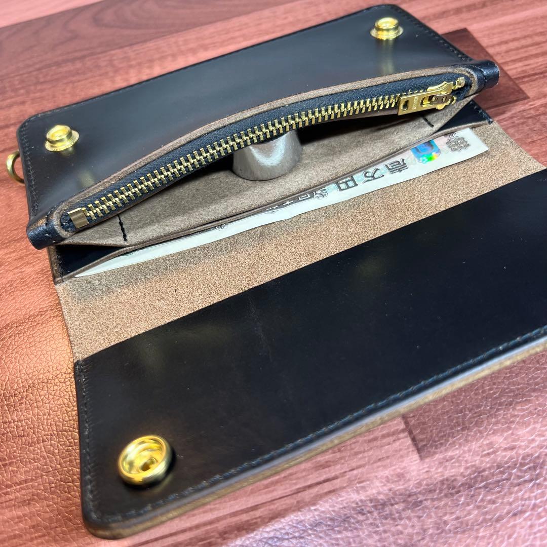 【トラッカーウォレット ロング 2層】クロムエクセル ユニバーサル ゴールド