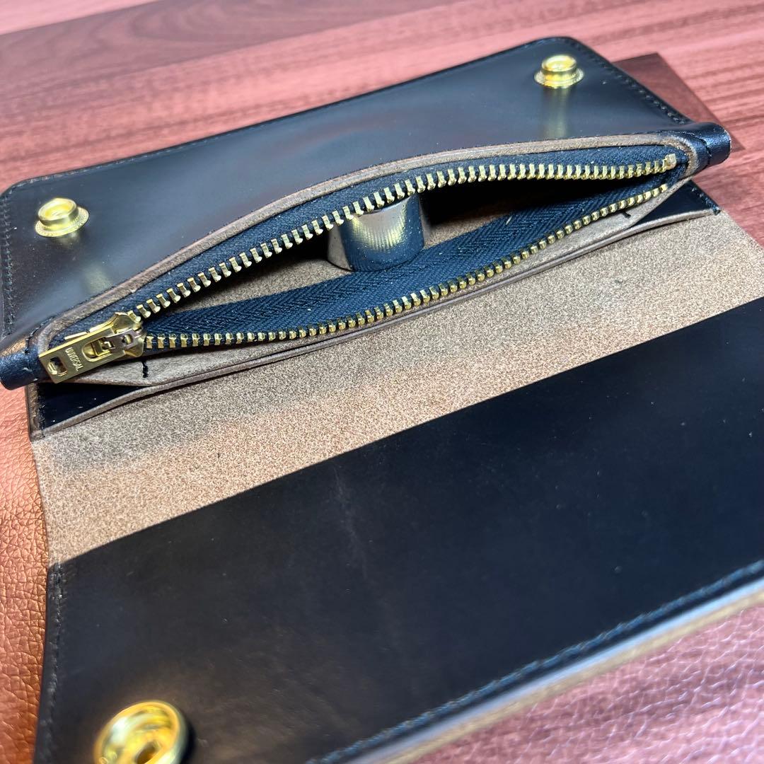 【トラッカーウォレット ロング 2層】クロムエクセル ユニバーサル ゴールド