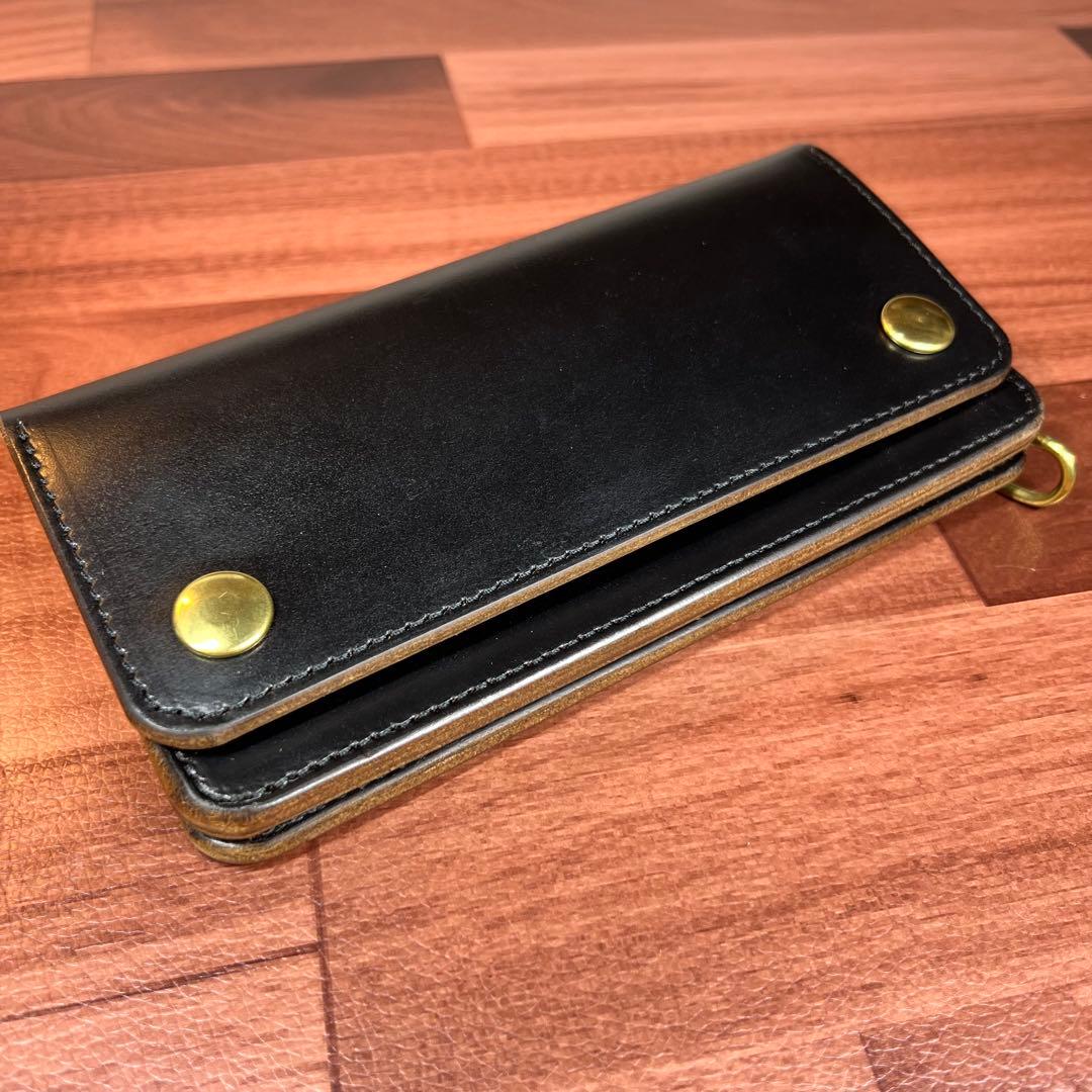 【トラッカーウォレット ロング 2層】クロムエクセル ユニバーサル ゴールド