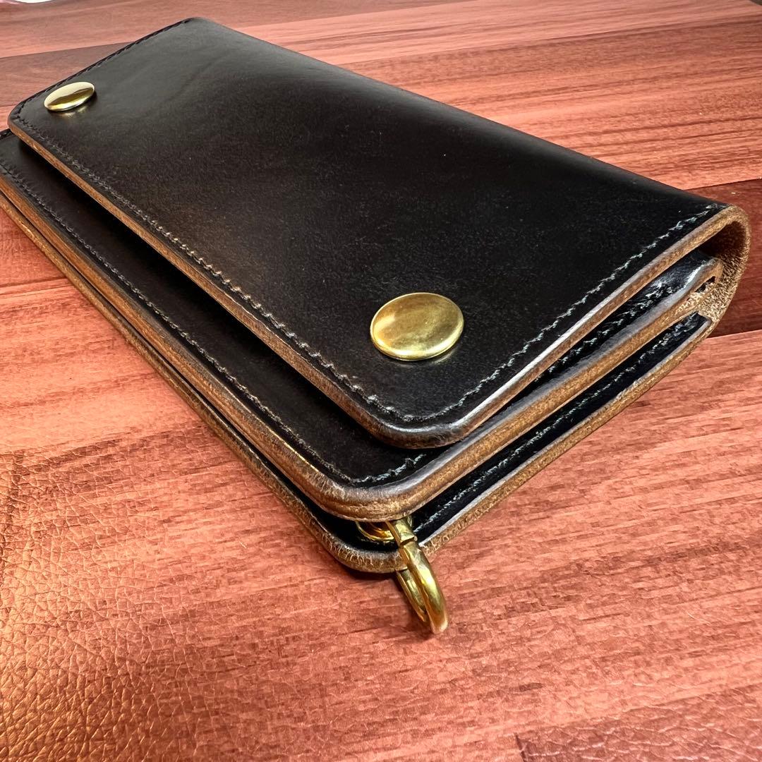 【トラッカーウォレット ロング 2層】クロムエクセル ユニバーサル ゴールド