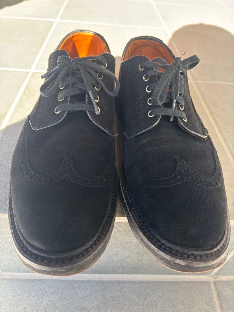 オールデン　ウィングチップ　ブラックスエード