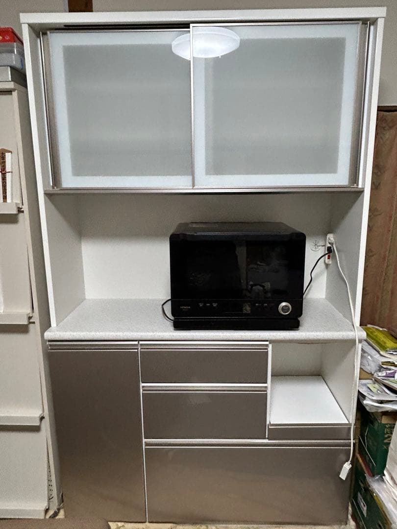 キッチンカウンター ホワイト シルバー