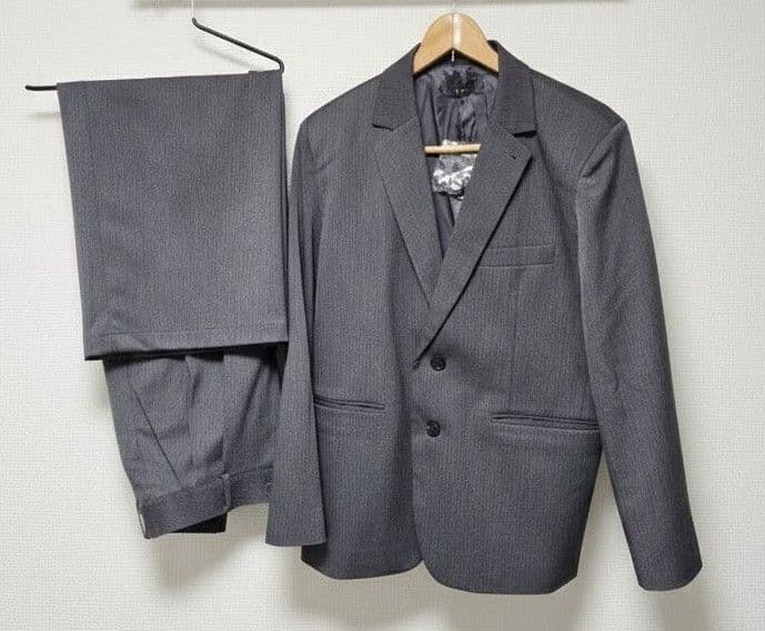 【CLEL】ヘリンボーンプライムTR セットアップ チャコールグレー S