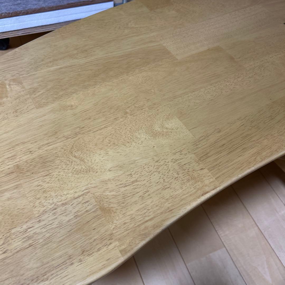 変形型の薄型リビングローテーブル　豆型テーブル　センターテーブル　ナチュラル美品