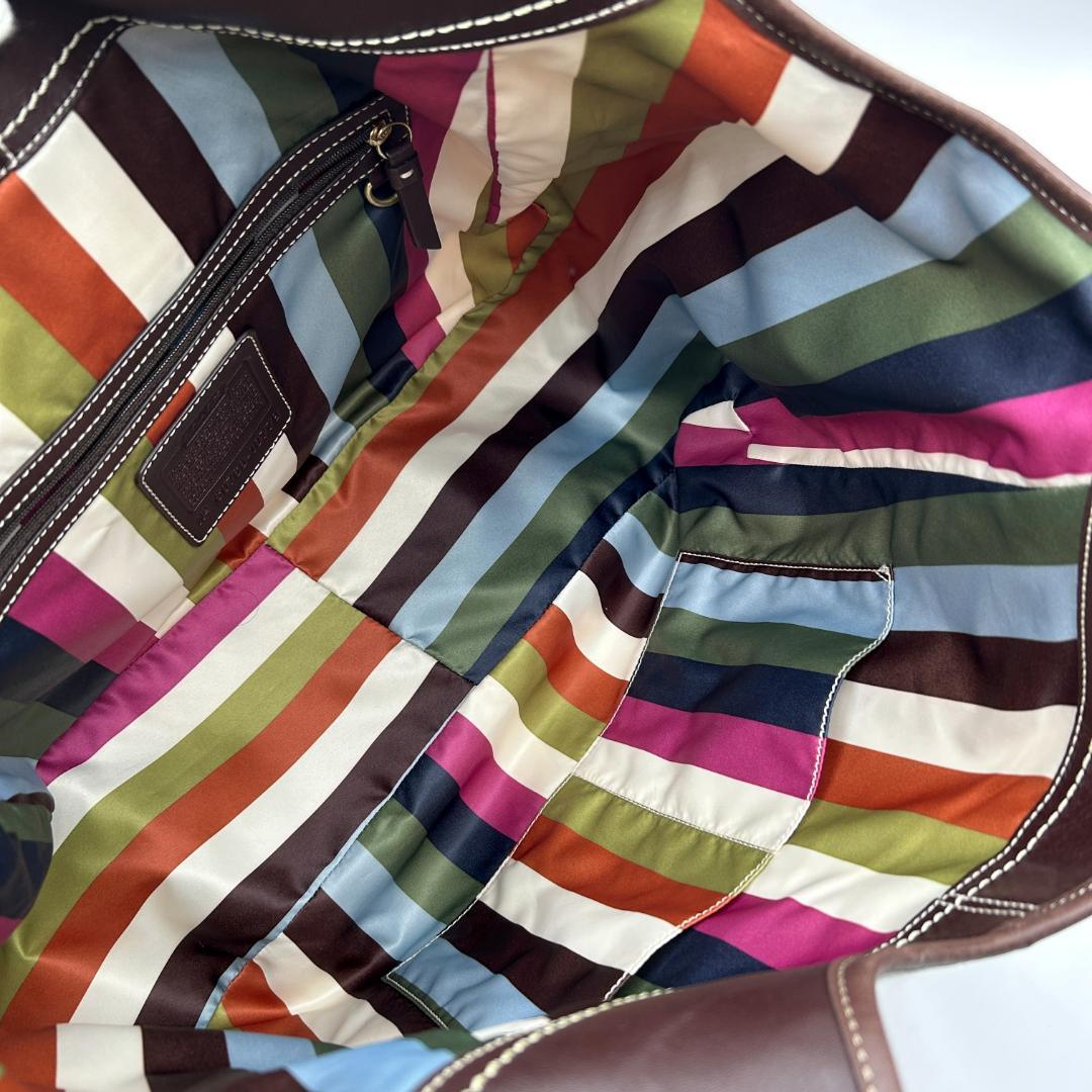 美品✨コーチ トートバッグ キャンバス レザー サイドターンロック 10779