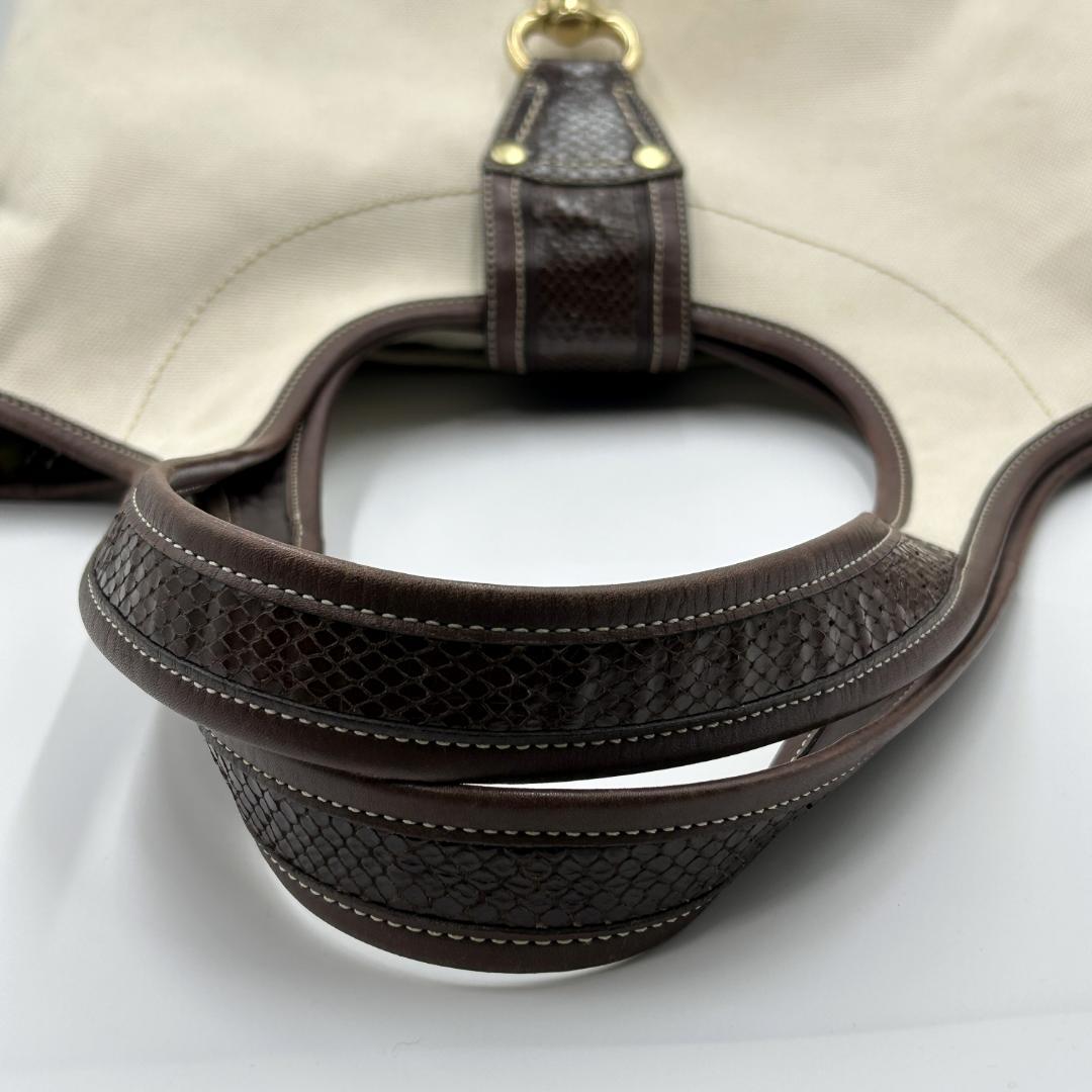 美品✨コーチ トートバッグ キャンバス レザー サイドターンロック 10779