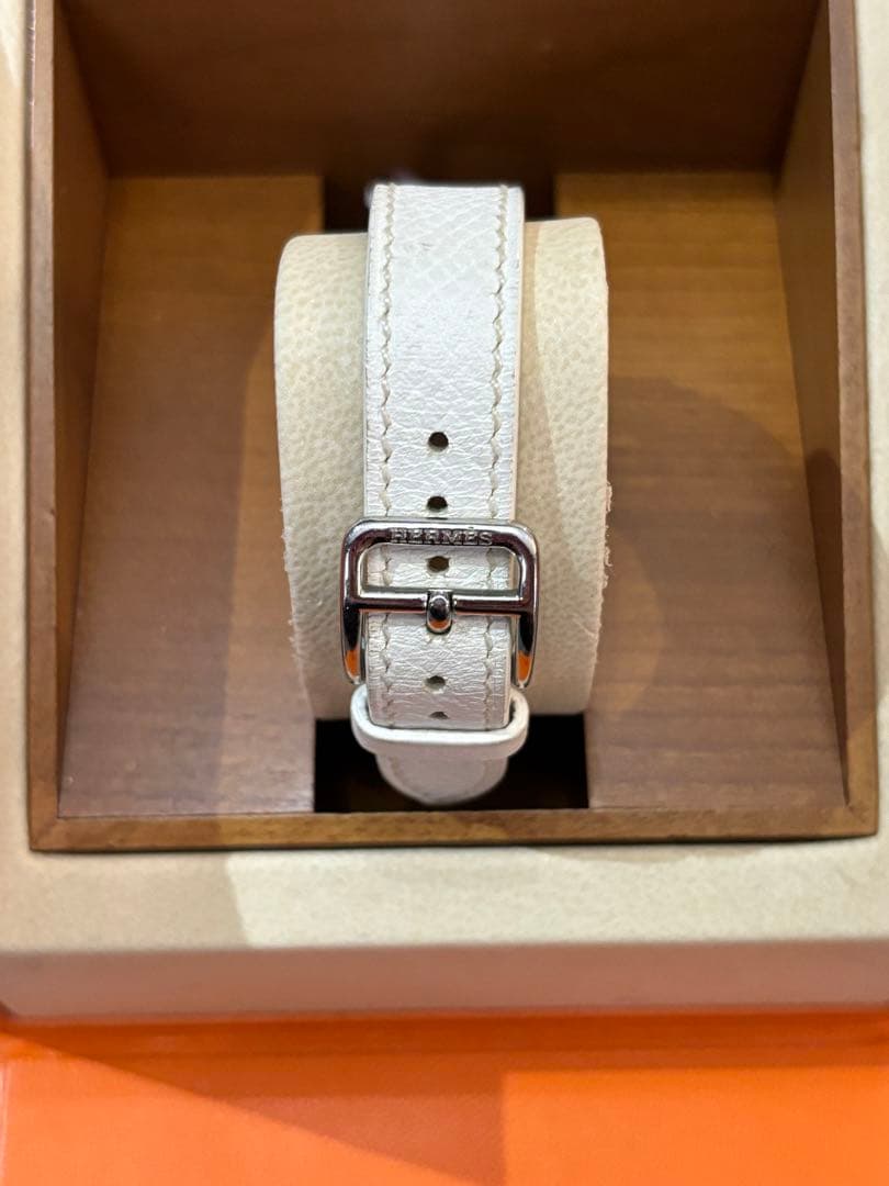 HERMES エルメス ケリーウォッチ レディース 白革ベルト