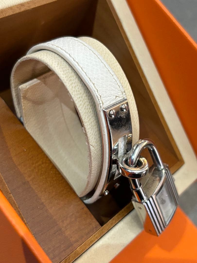 HERMES エルメス ケリーウォッチ レディース 白革ベルト