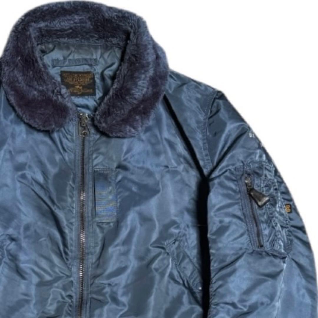 ALPHA 米国製 50s復刻 B-15C フライトジャケット XXL ネイビー