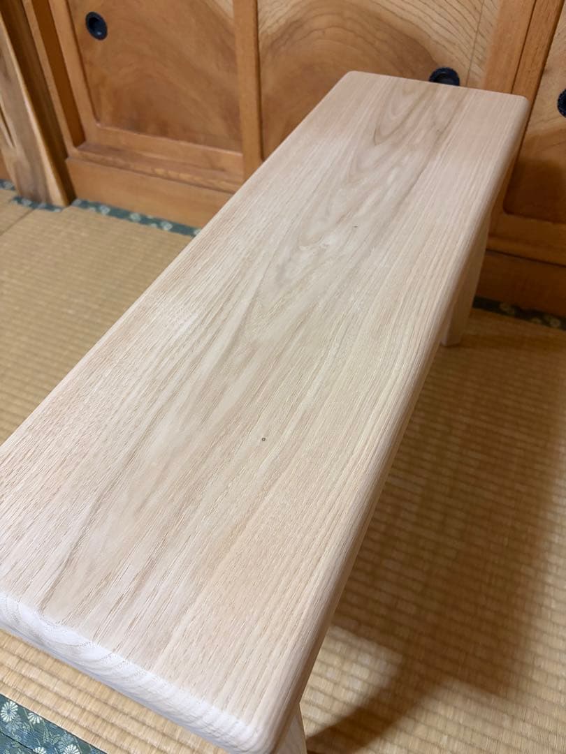 1334建具屋58年のおじいさんの手作り木製サイドテーブル、スツール