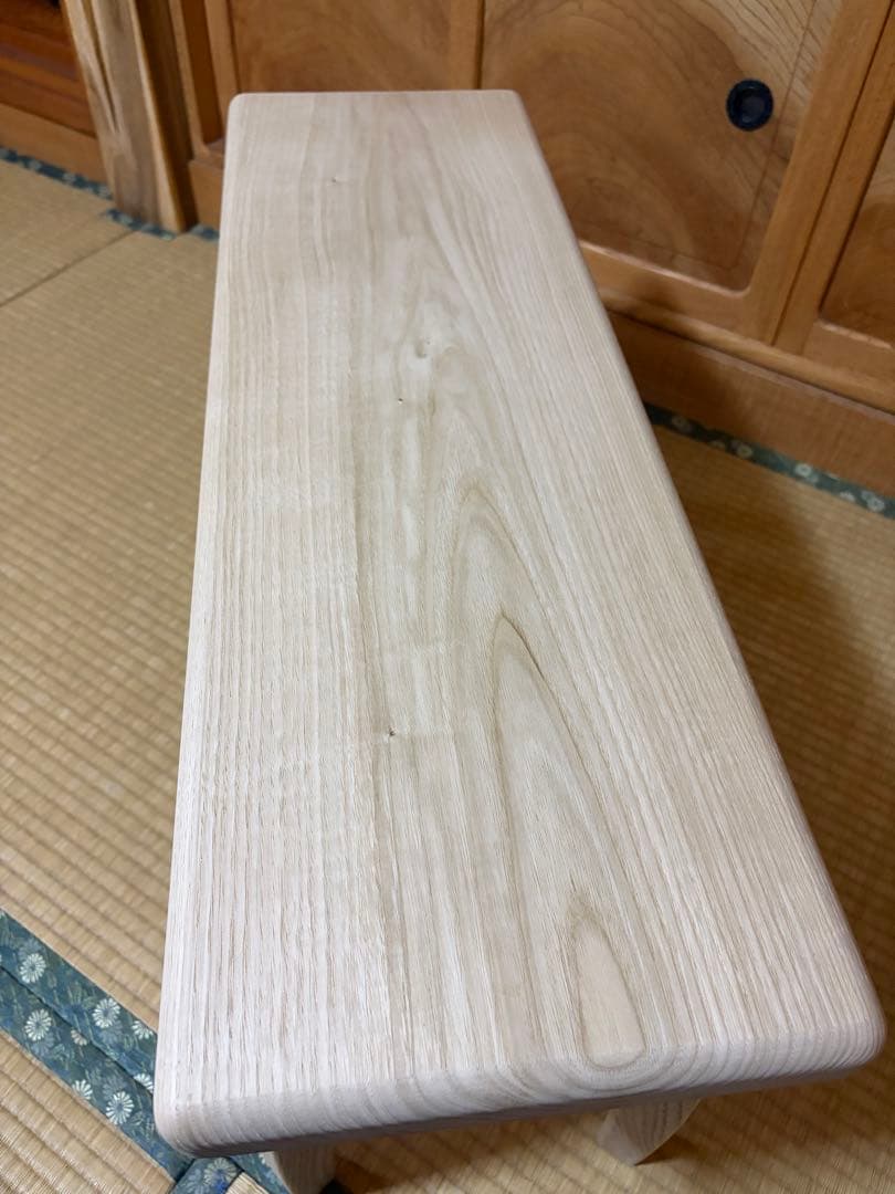 1334建具屋58年のおじいさんの手作り木製サイドテーブル、スツール