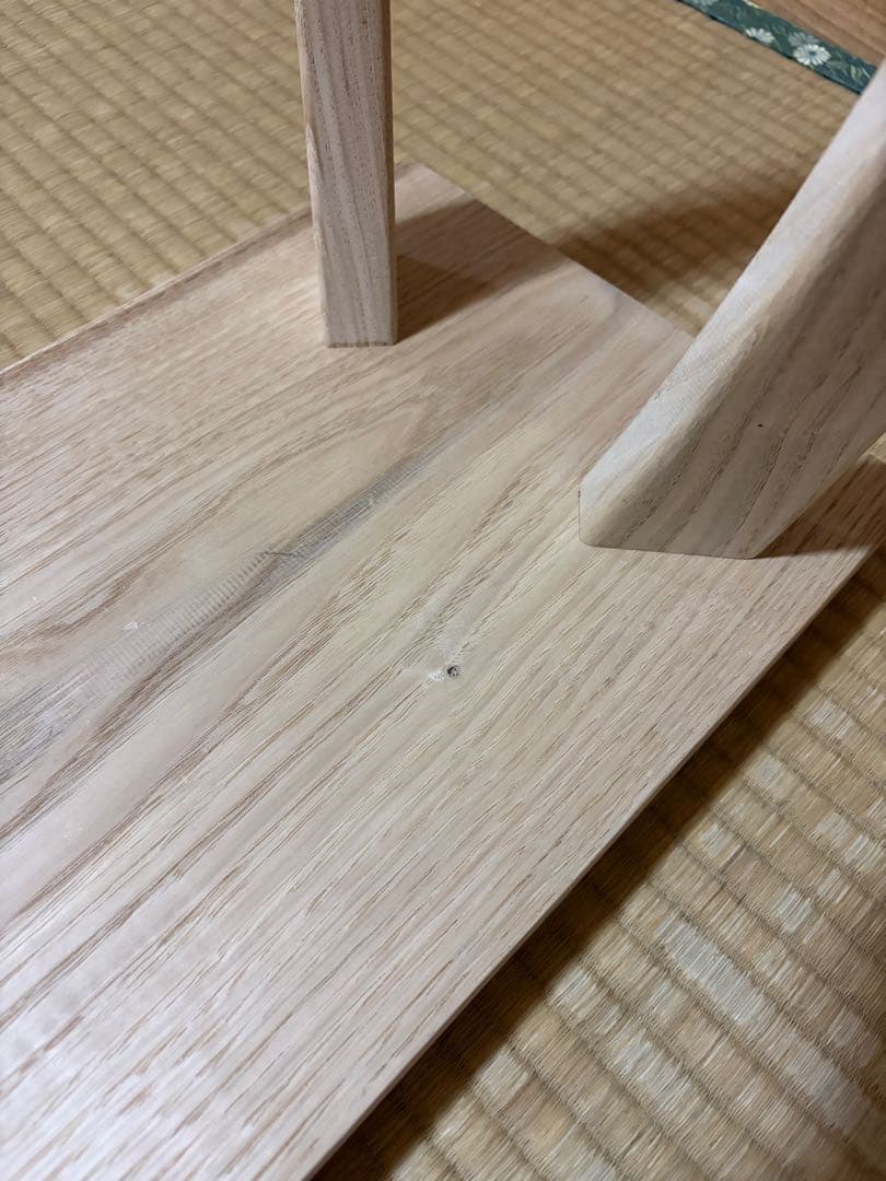 1334建具屋58年のおじいさんの手作り木製サイドテーブル、スツール