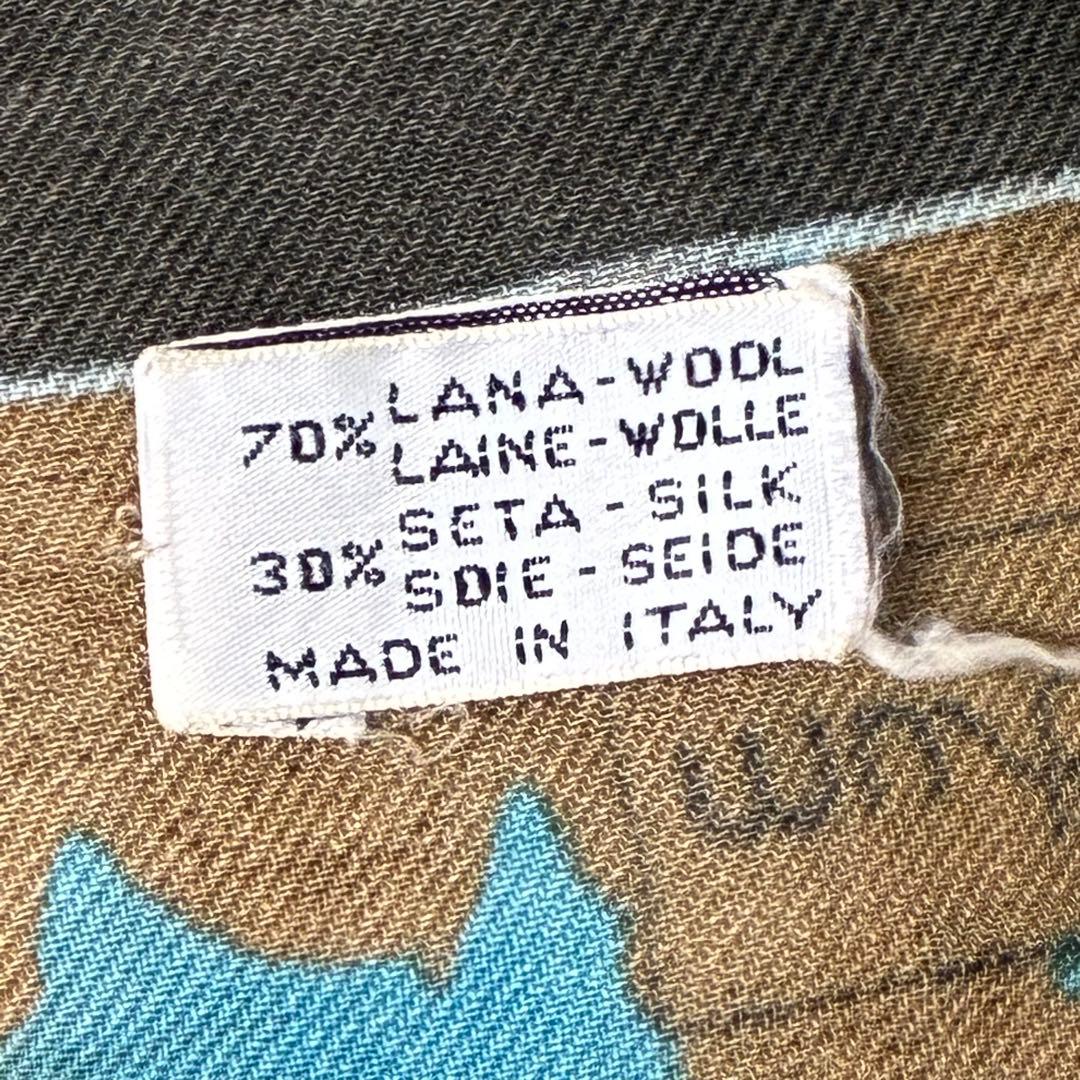 【CARTIER】2Cロゴ 大判ショール ウール/シルク混毛 イタリー製