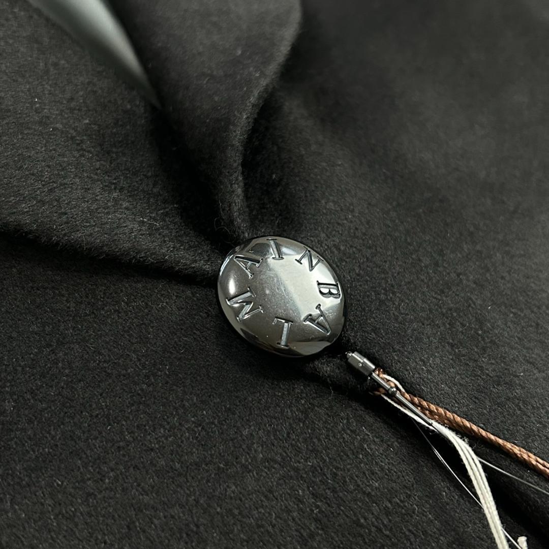 未使用　バルマン　カシミヤ100%　キモノスリーブ　ショールカラー　ロングコート