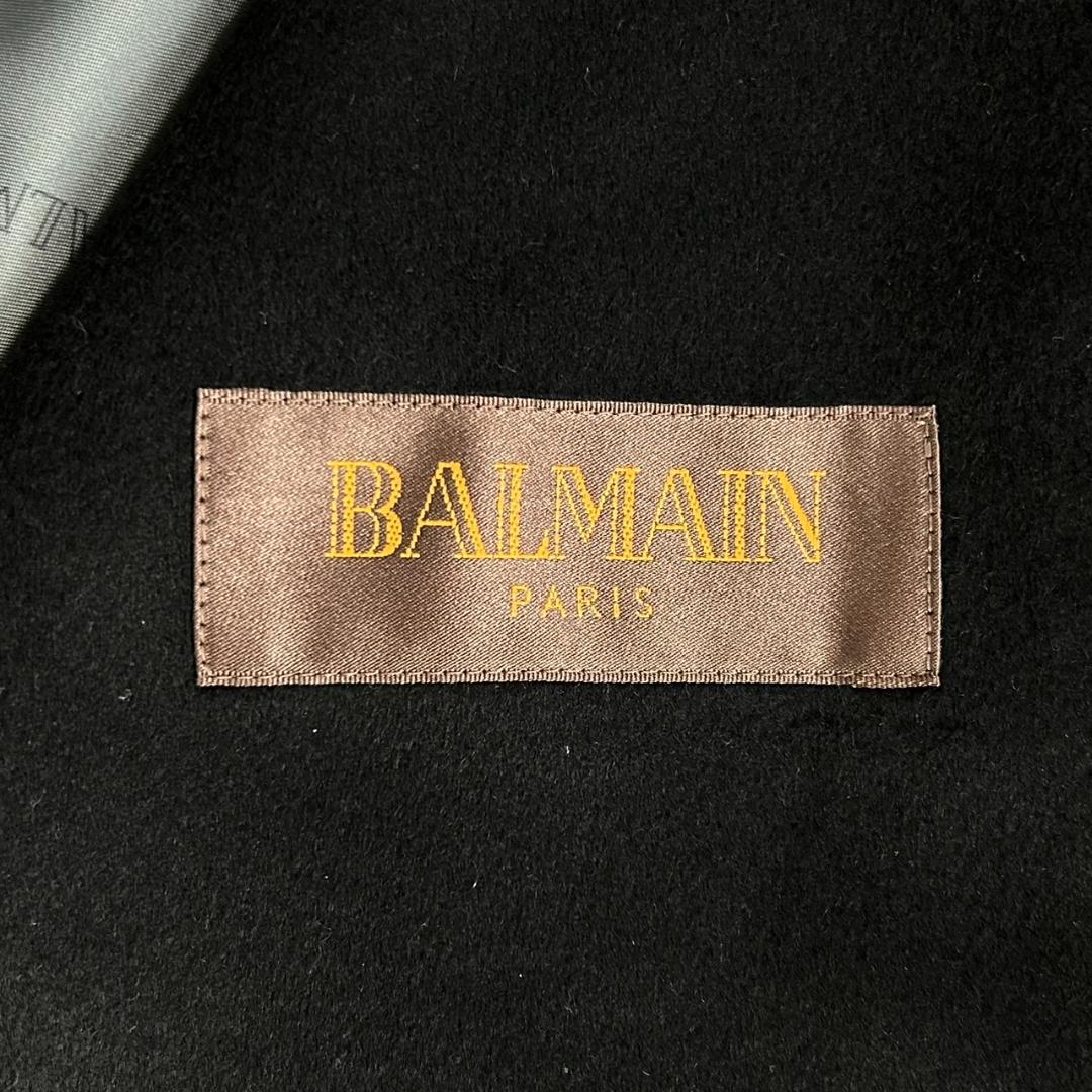 未使用　バルマン　カシミヤ100%　キモノスリーブ　ショールカラー　ロングコート