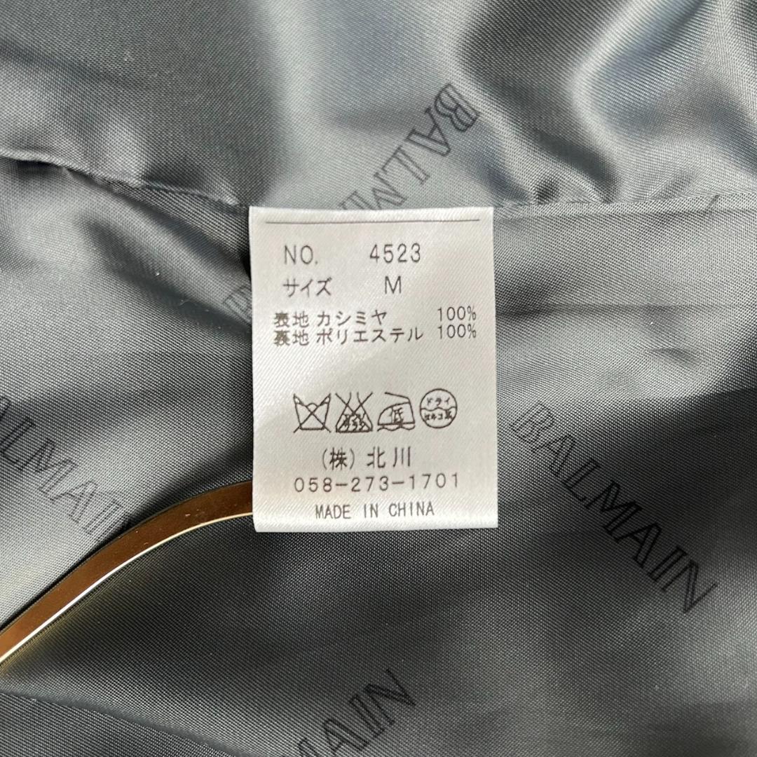 未使用　バルマン　カシミヤ100%　キモノスリーブ　ショールカラー　ロングコート