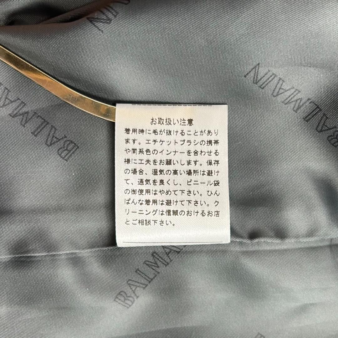 未使用　バルマン　カシミヤ100%　キモノスリーブ　ショールカラー　ロングコート