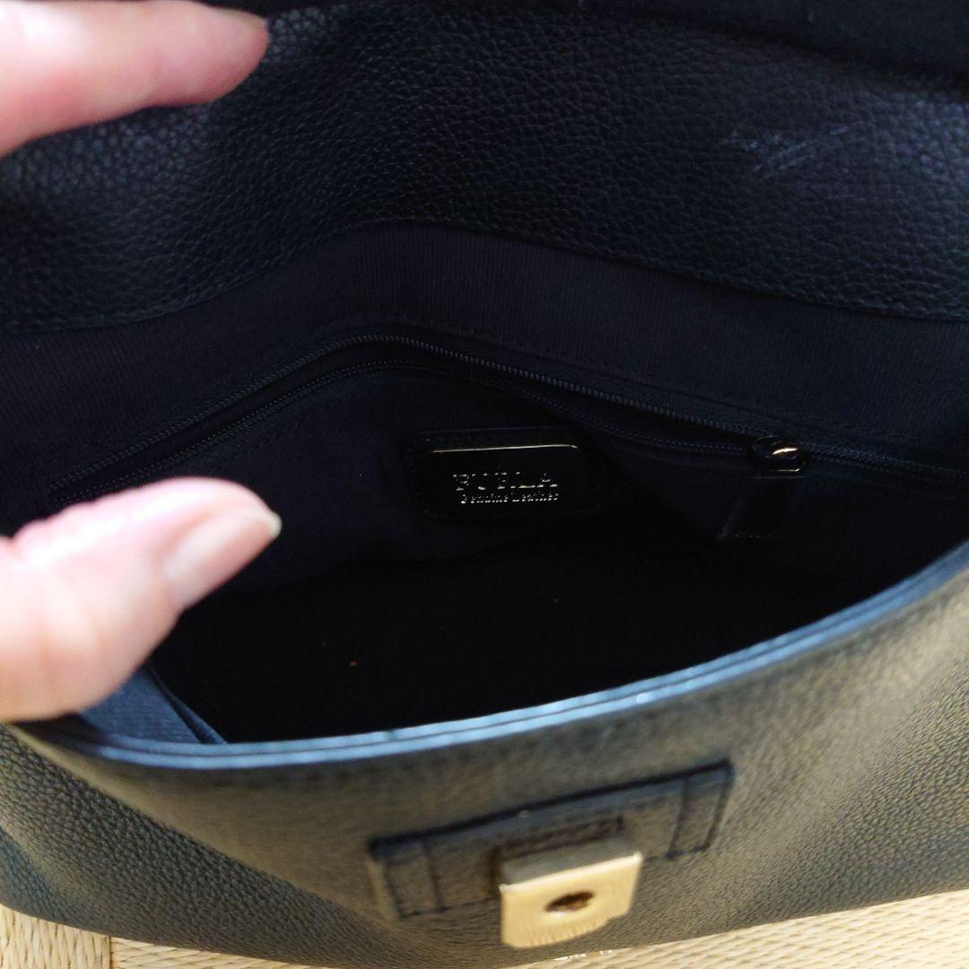FURLA 黒 レザー ショルダーバッグ
