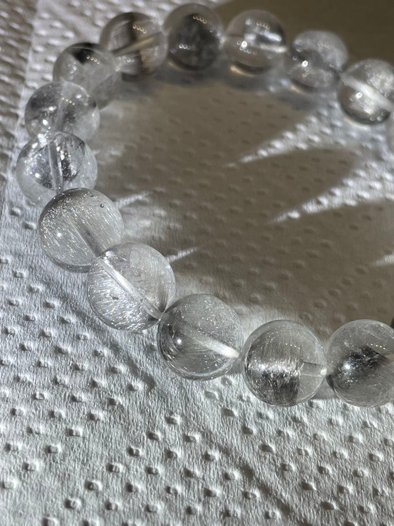 (値引き交渉可)天然石ブレスレット　プラチナルチル