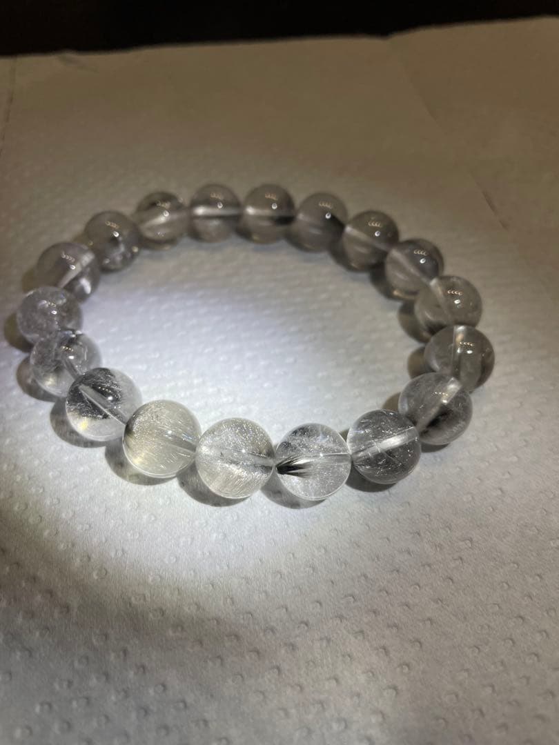 (値引き交渉可)天然石ブレスレット　プラチナルチル