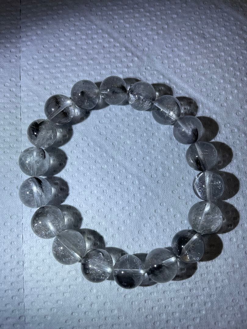 (値引き交渉可)天然石ブレスレット　プラチナルチル