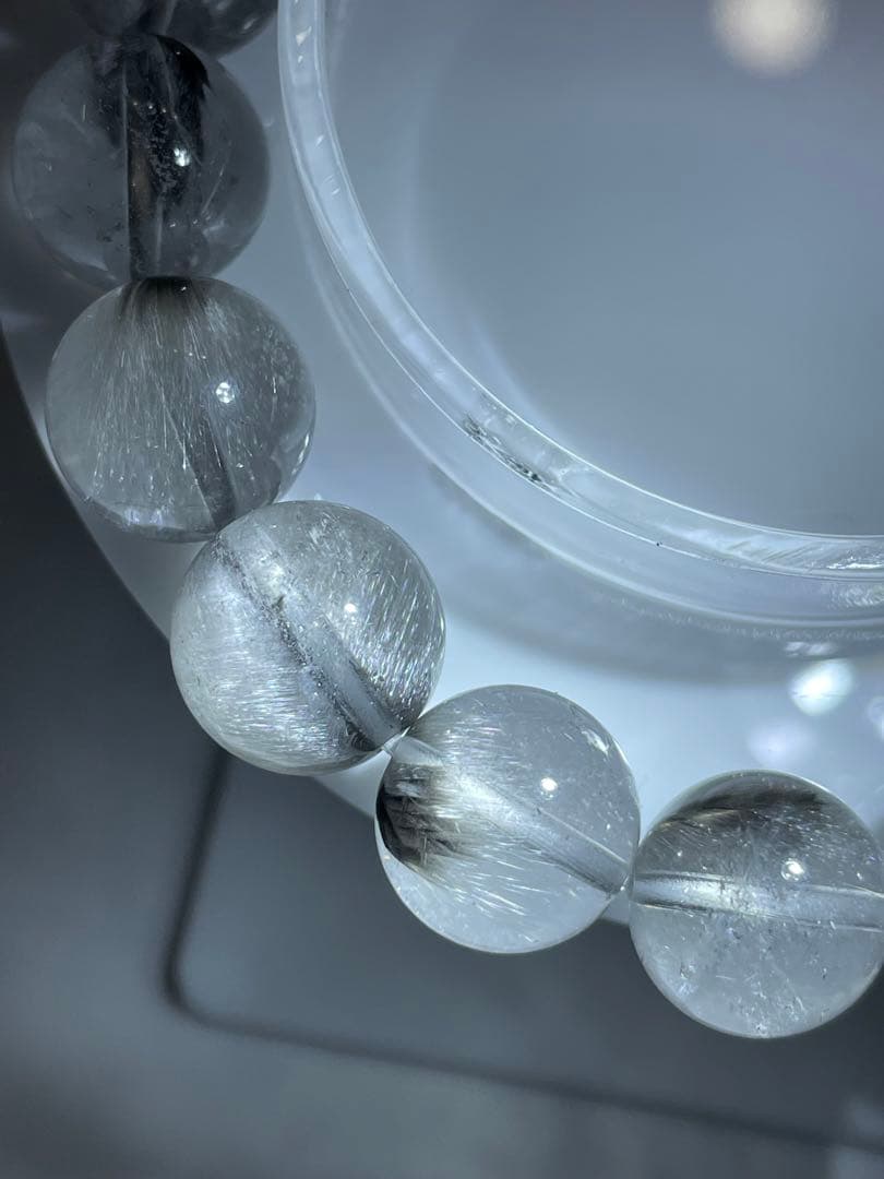 (値引き交渉可)天然石ブレスレット　プラチナルチル