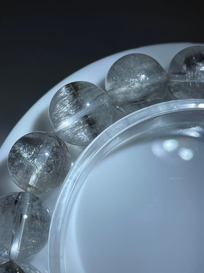 (値引き交渉可)天然石ブレスレット　プラチナルチル