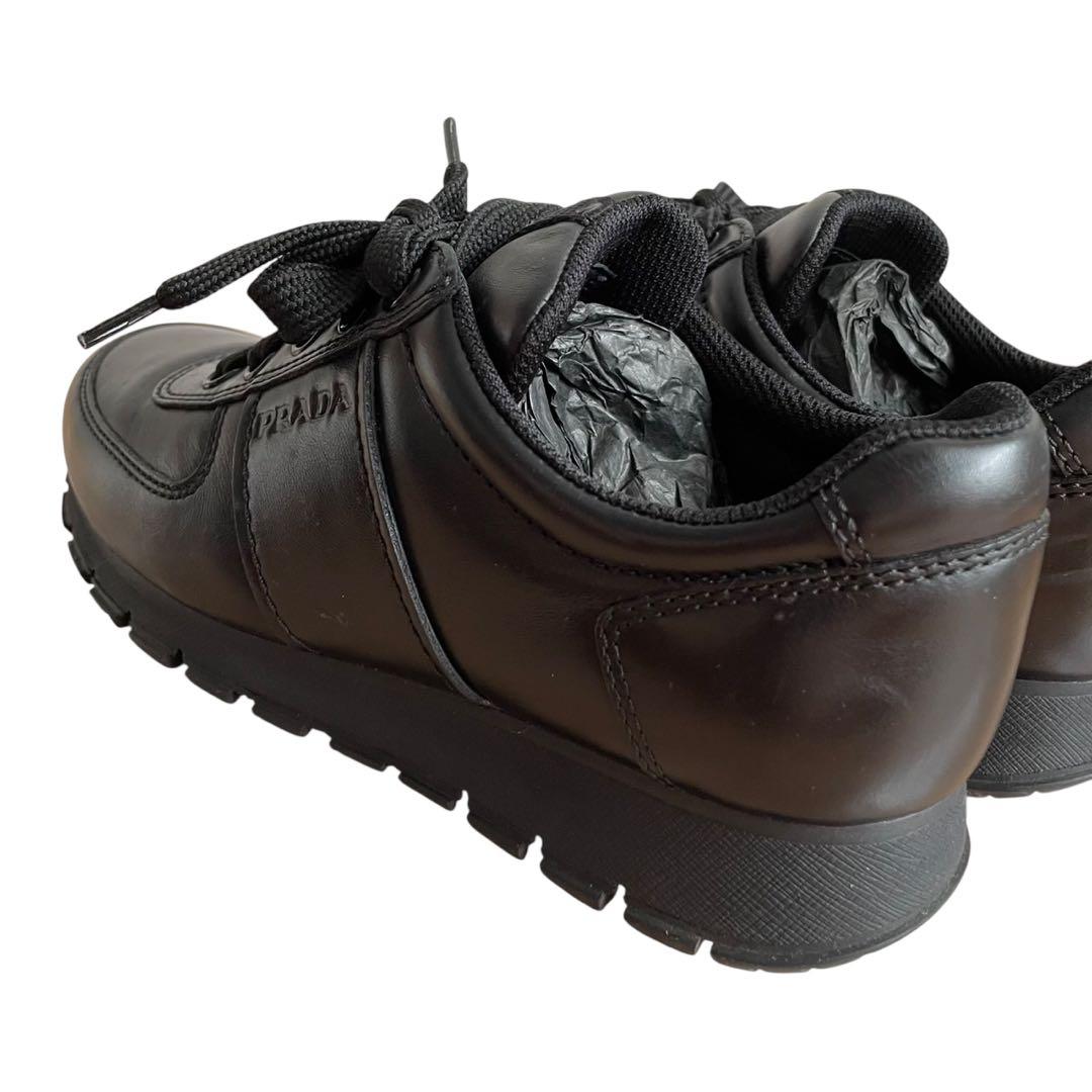 未使用級✨　PRADA SPORT スニーカー　レザー　黒　22.5相当
