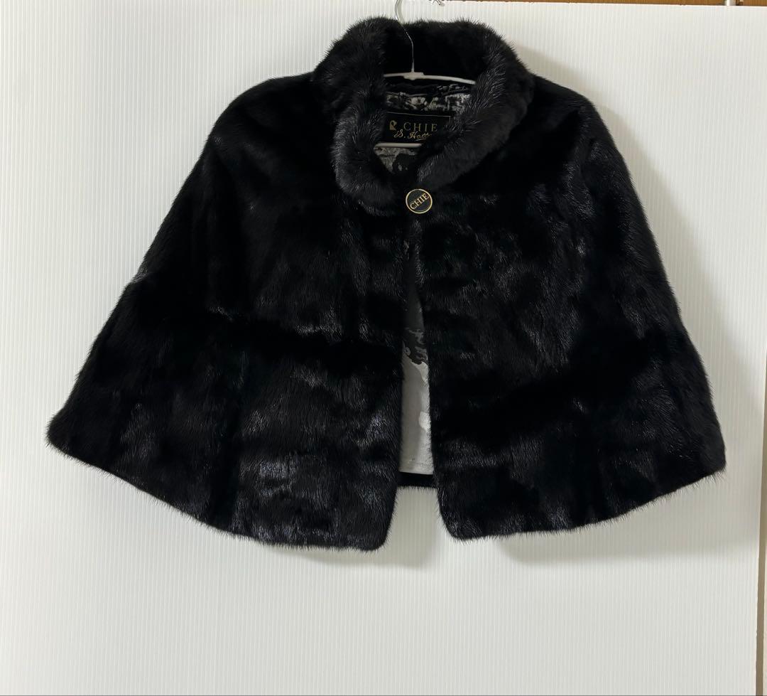 美品毛皮　chie ロイヤルチエ チエイマイ ミンク ポンチョ