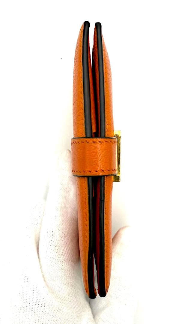 HERMESベアンコンパクト　二つ折り財布　オレンジ