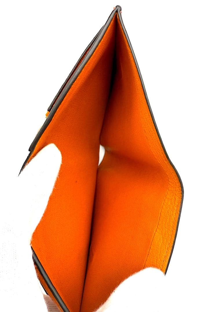 HERMESベアンコンパクト　二つ折り財布　オレンジ