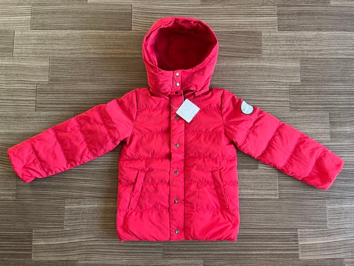 ノイユエームべべ タフタダウンコート　赤　130㎝