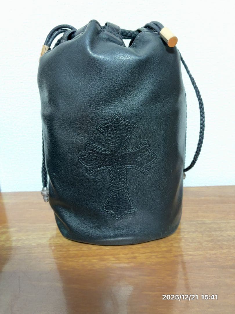 CHROME HEARTS クロムハーツ　ドローストリングサック　レザー巾着