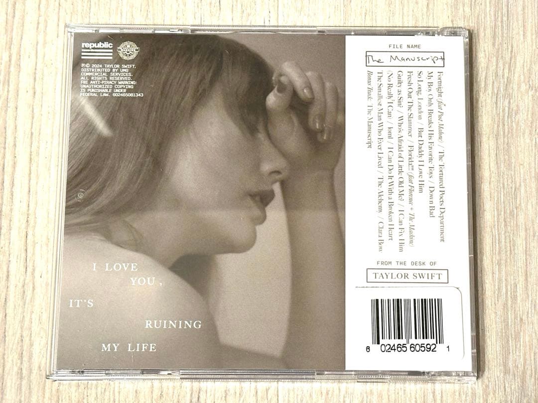 直筆サイン入り Taylor Swift TTPD 新品 CDアルバム 輸入盤