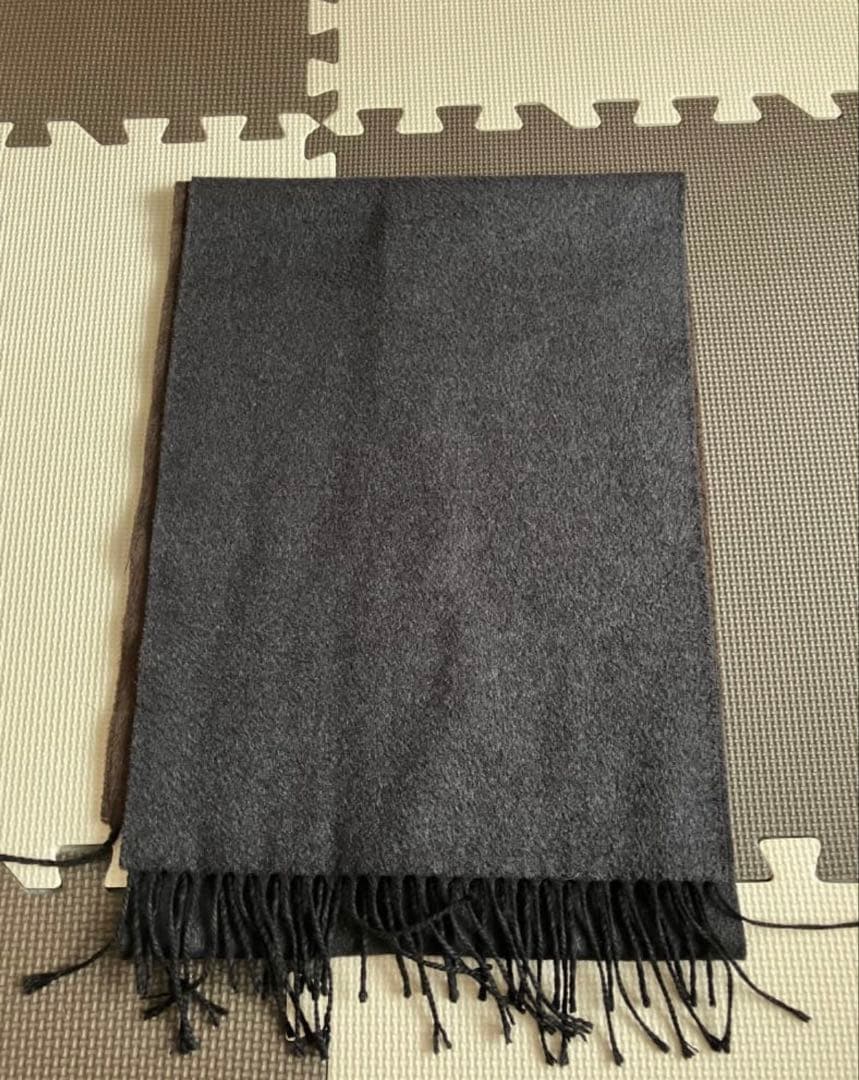 ピアチェンツァ シルクカシミヤ マフラー ブラウンxチャコールグレー【メンズ】